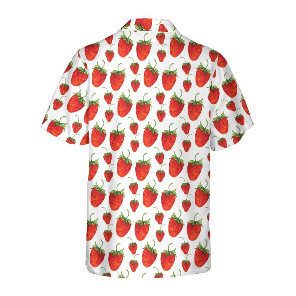 Red Strawberry Hawaiian Shirt Strawberry Shirt  Women Strawberry Print Shirt Aloha Shirt For Men and Women