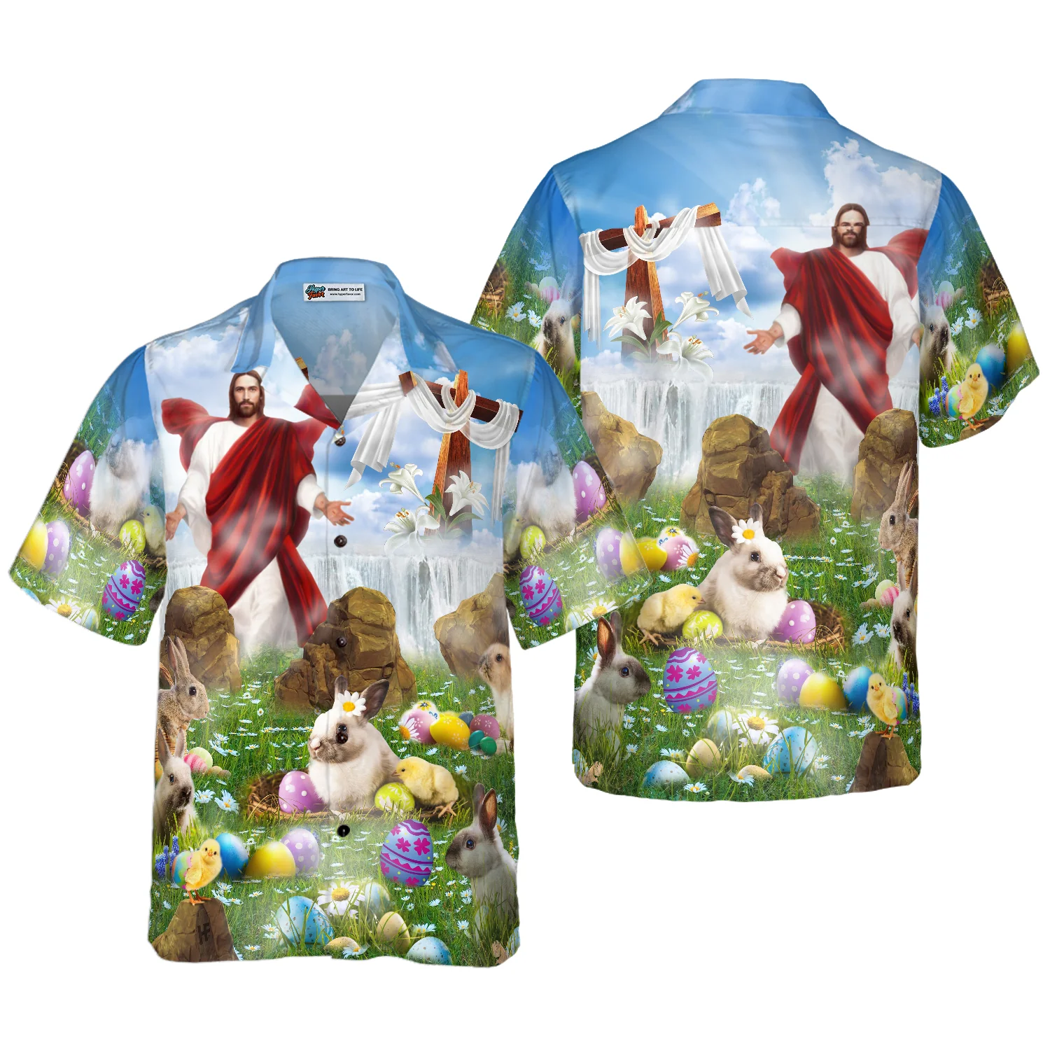 Happy Easter Jesus Is Risen Hawaiian Shirt Aloha Shirt For Men and Women