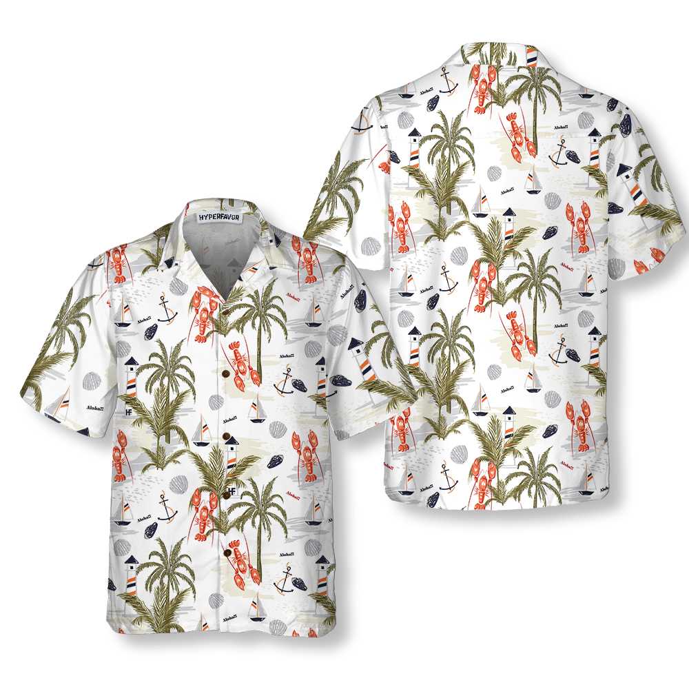 Summer Island Of Lobster Hawaiian Shirt Tropical Lobster Shirt  Women Lobster Gift Idea Aloha Shirt For Men and Women