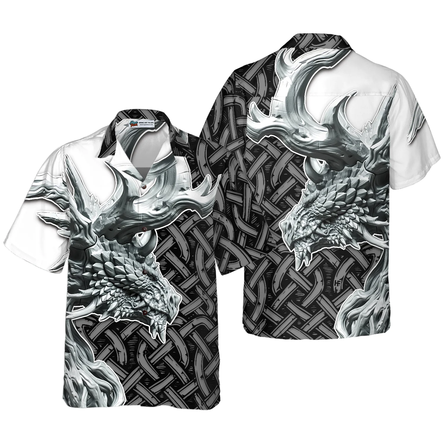 Dragon Celtic Art 3D Hawaiian Shirt Aloha Shirt For Men and Women