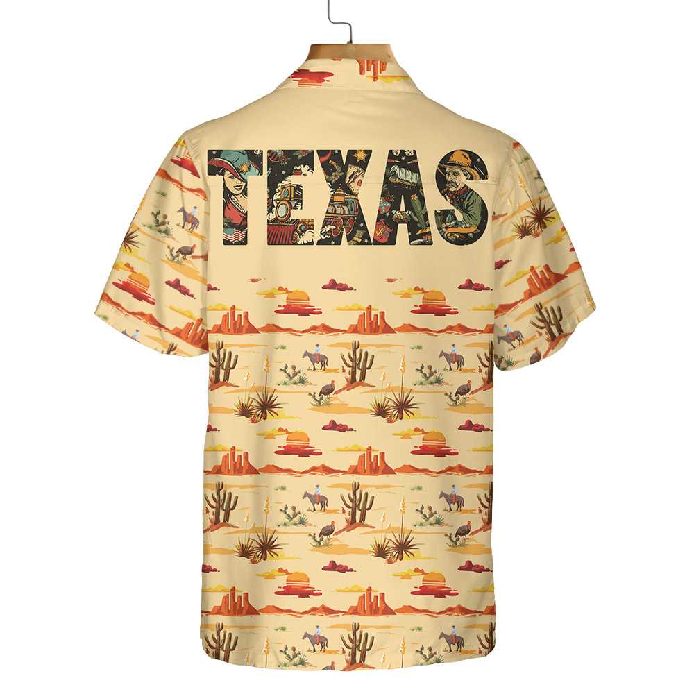 Texas Cowboy Cactus Texas Hawaiian Shirt Vintage Texas Shirt For Texas Lovers Aloha Shirt For Men and Women