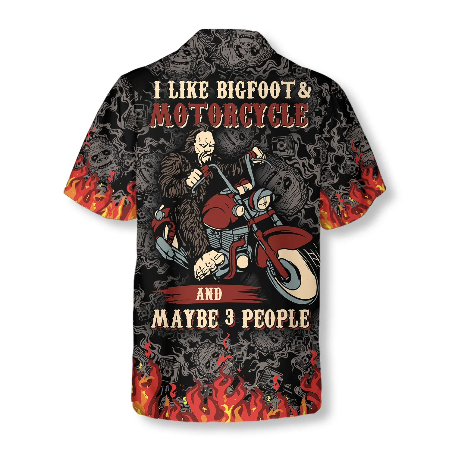 I Like Bigfoot  Motorcycle  Maybe 3 People Hawaiian Shirt Aloha Shirt For Men and Women