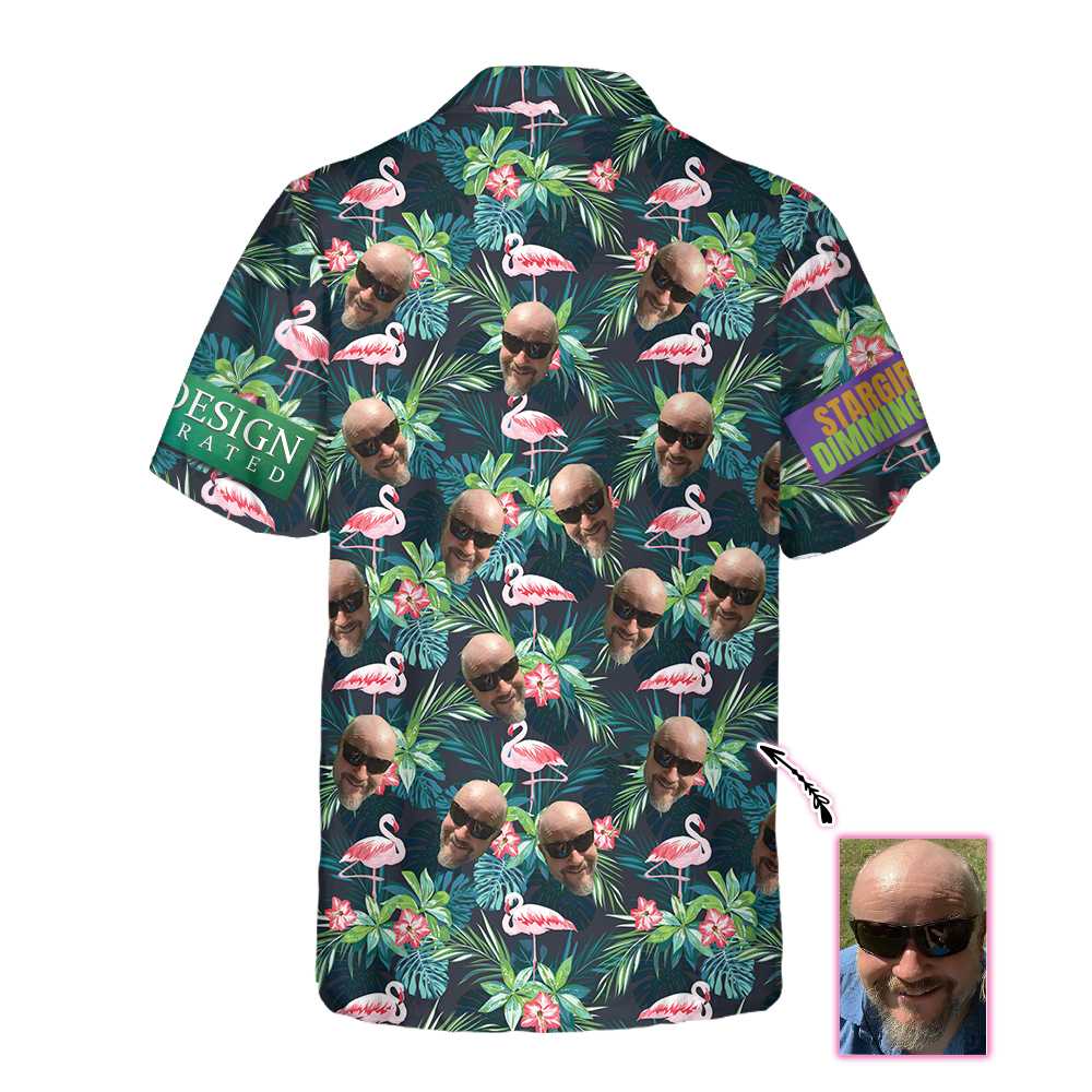 Dubay Design Funny Custom Face Flamingo Hawaiian Shirt Aloha Shirt For Men and Women