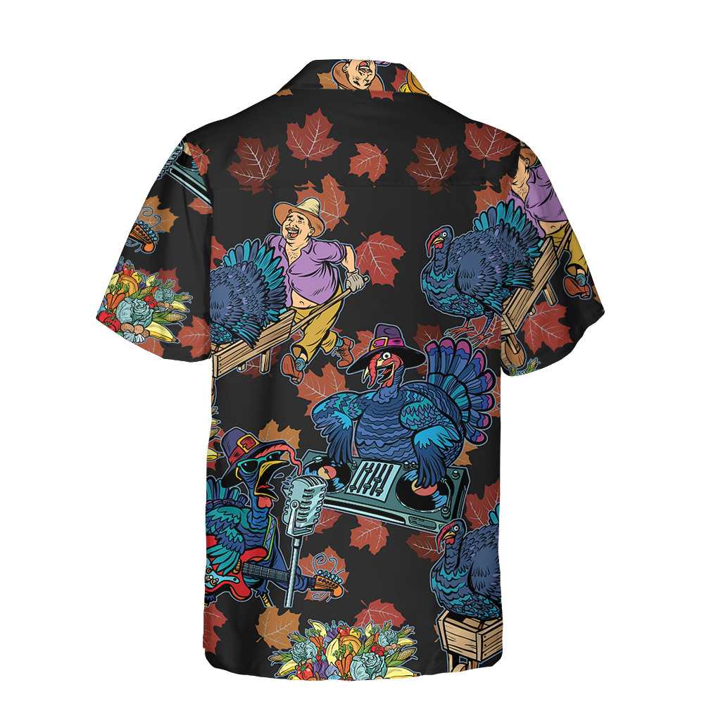 Thanksgiving Turkey DJ At The Party Hawaiian Shirt Funny Thanksgiving Gobble Shirt Gift For Thanksgiving Day Aloha Shirt For Men and Women