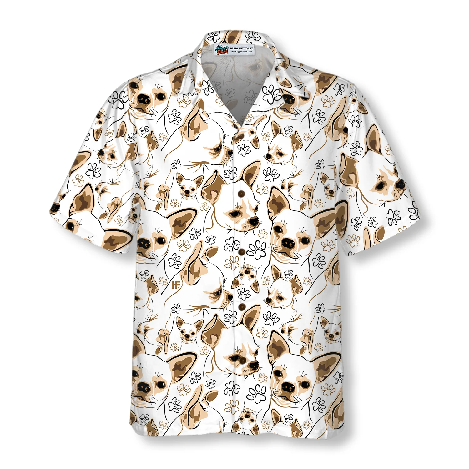 Cute Chihuahua Shirt Hawaiian Shirt Aloha Shirt For Men and Women