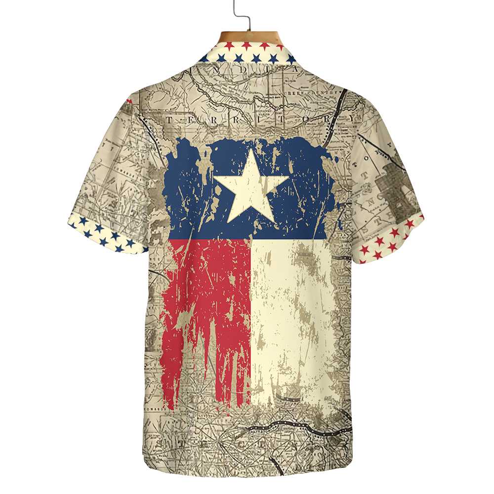 Old Map of Texas Vintage Texas Hawaiian Shirt Unique Texas Shirt For Texas Lovers Aloha Shirt For Men and Women