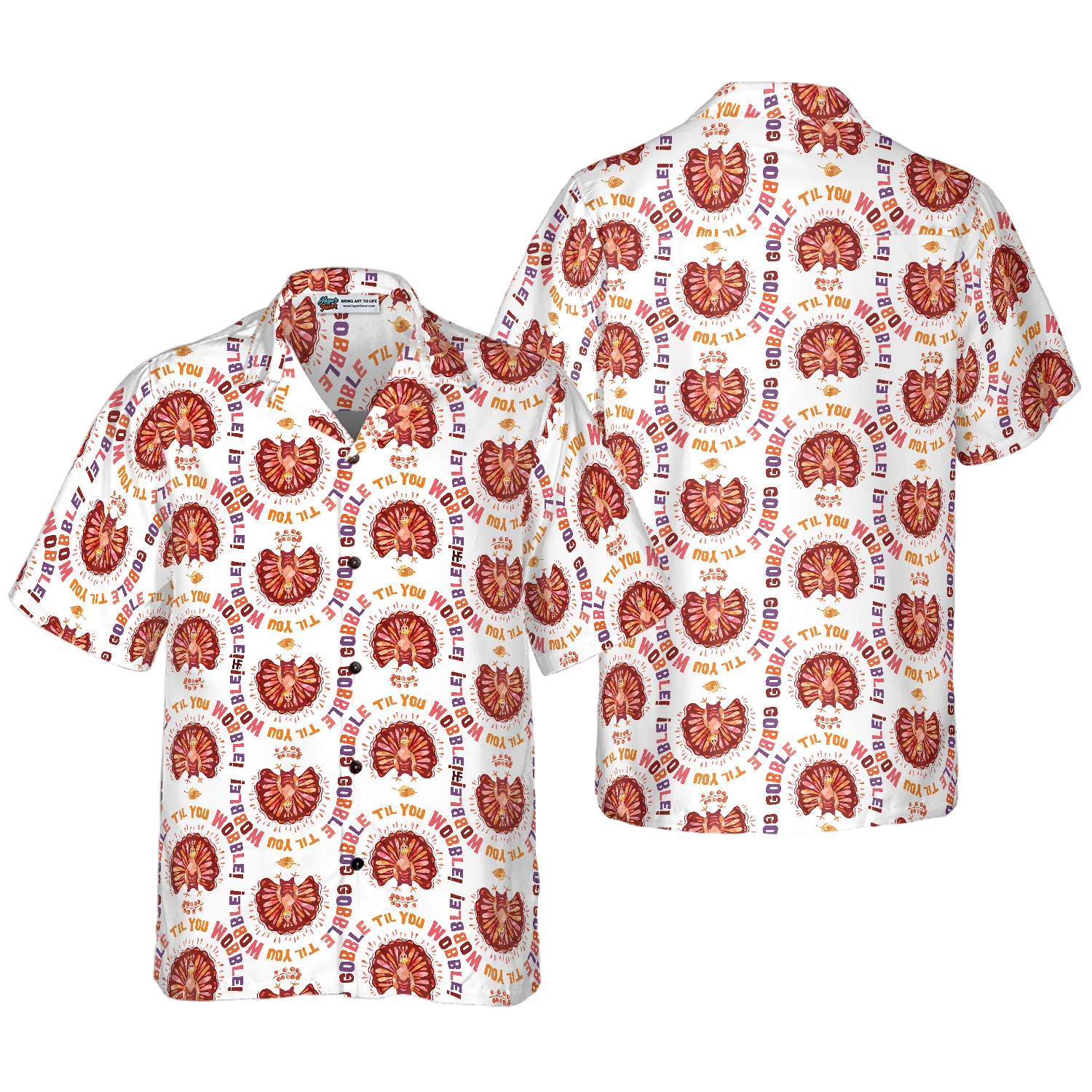 Thanksgiving Turkey Gobble Hawaiian Shirt Aloha Shirt For Men and Women