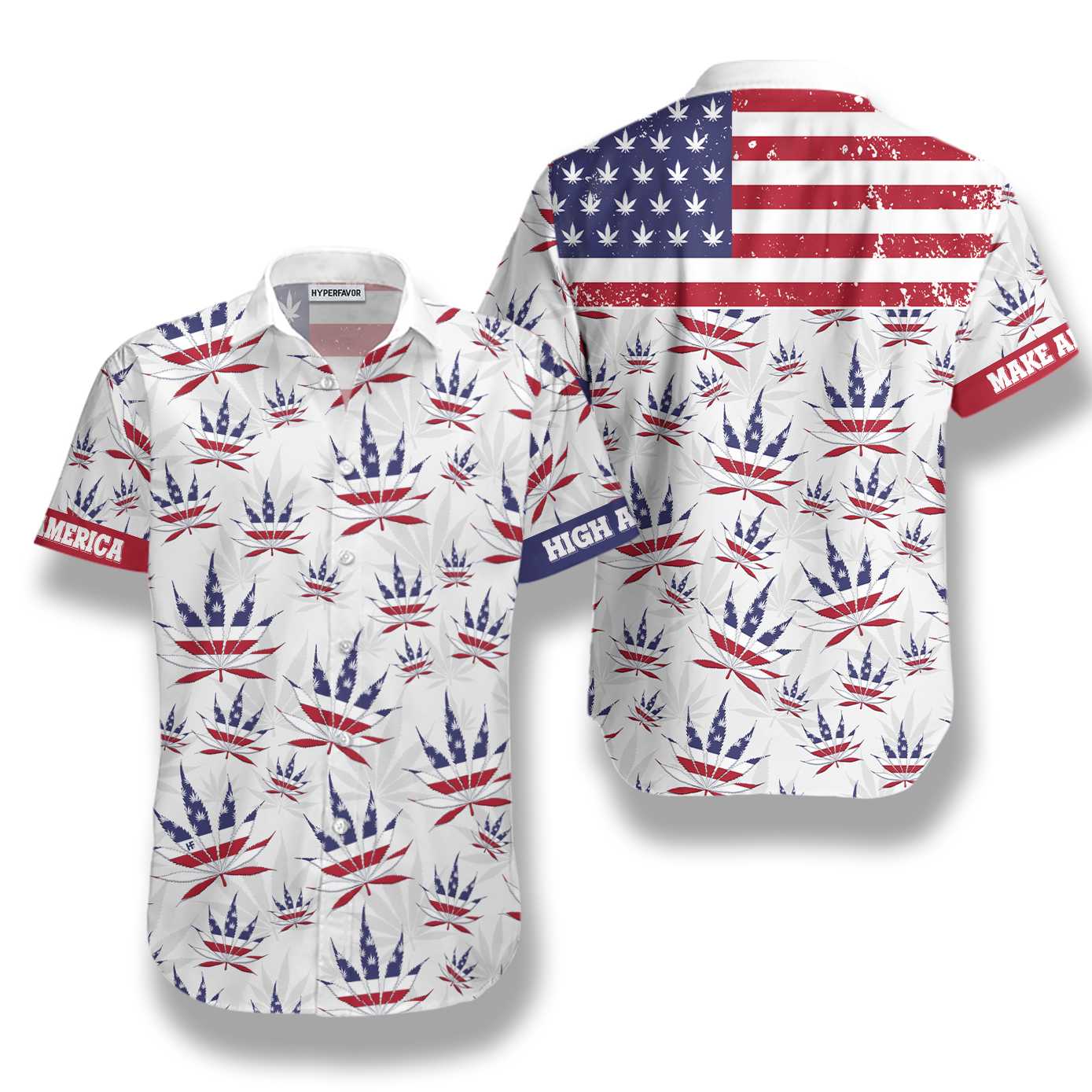 America Marijuana Leaf Shirt Hawaiian Shirt Aloha Shirt For Men and Women