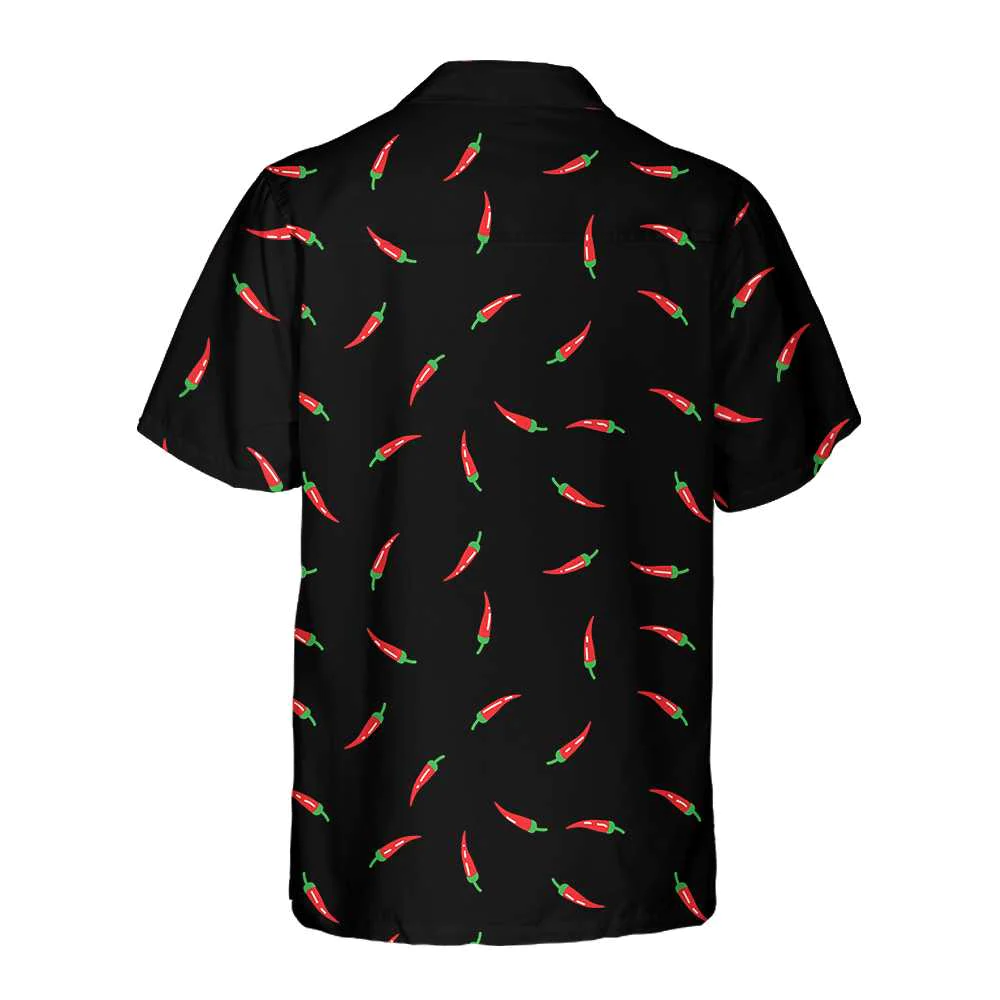 Pepper On A Black Background Hawaiian Shirt Funny Red Pepper Shirt Red Hot Chilli Shirt Aloha Shirt For Men and Women