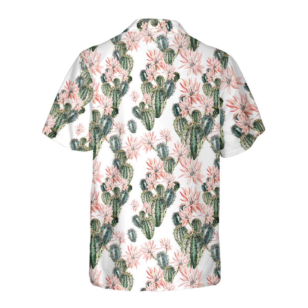 Watercolor Cactus Pattern Cactus Hawaiian Shirt Unique Cactus Shirt Best Cactus Gift Aloha Shirt For Men and Women