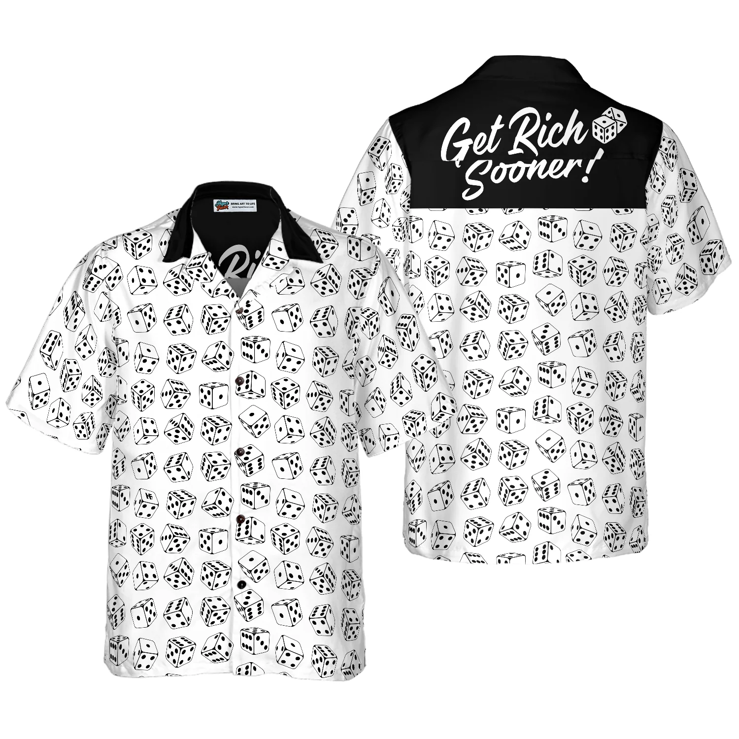 Casino Dice Pattern Get Rich Sooner Hawaiian Shirt Aloha Shirt For Men and Women