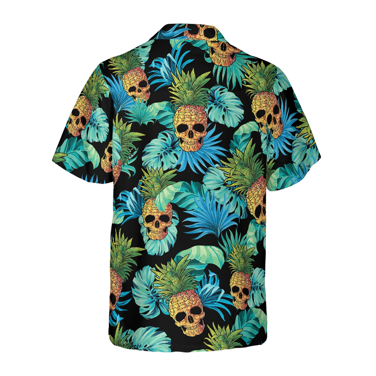 Pineapple Skull  The Tropical Leaves Hawaiian Shirt Aloha Shirt For Men and Women