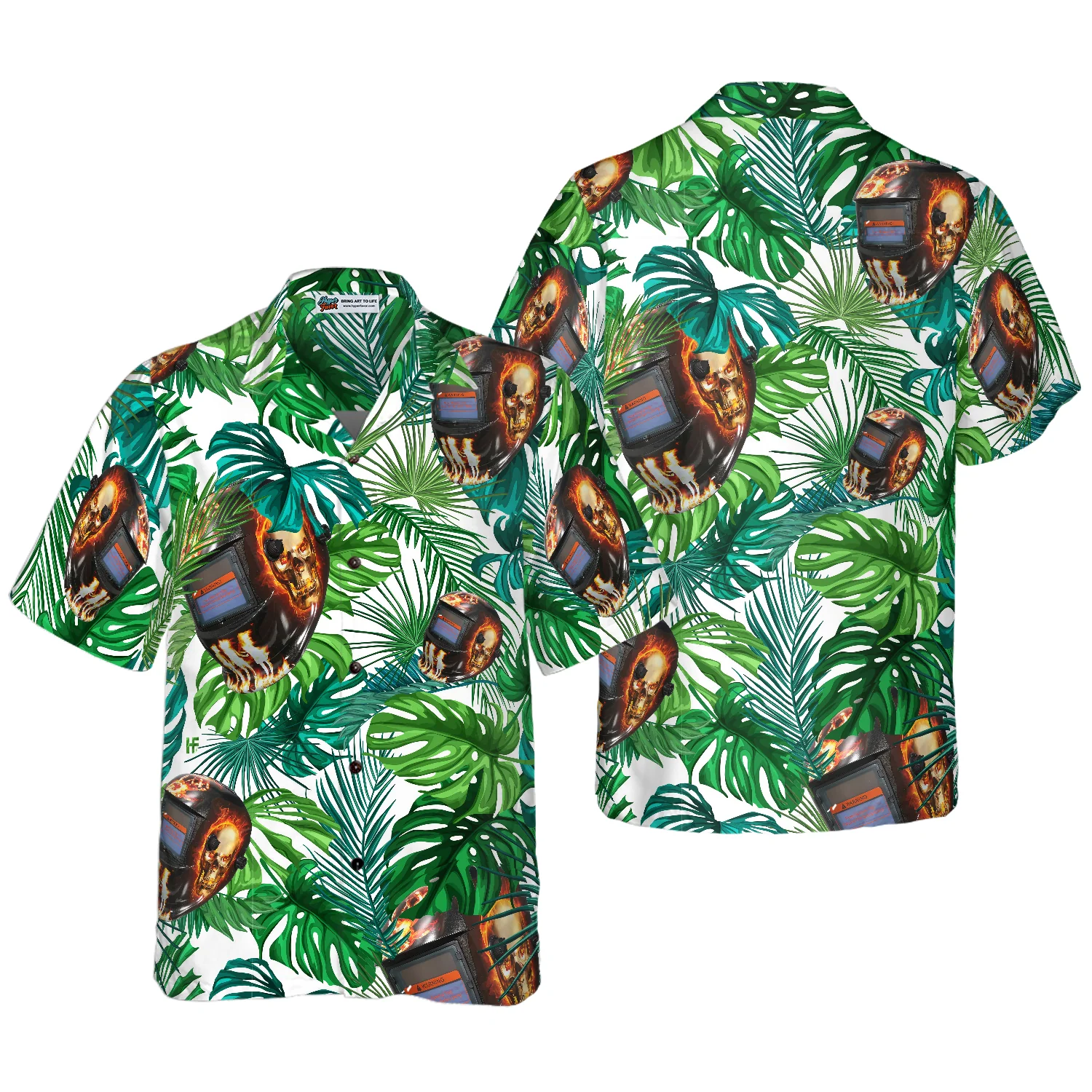 Skull Welder Helmet Tropical Hawaiian Shirt Aloha Shirt For Men and Women