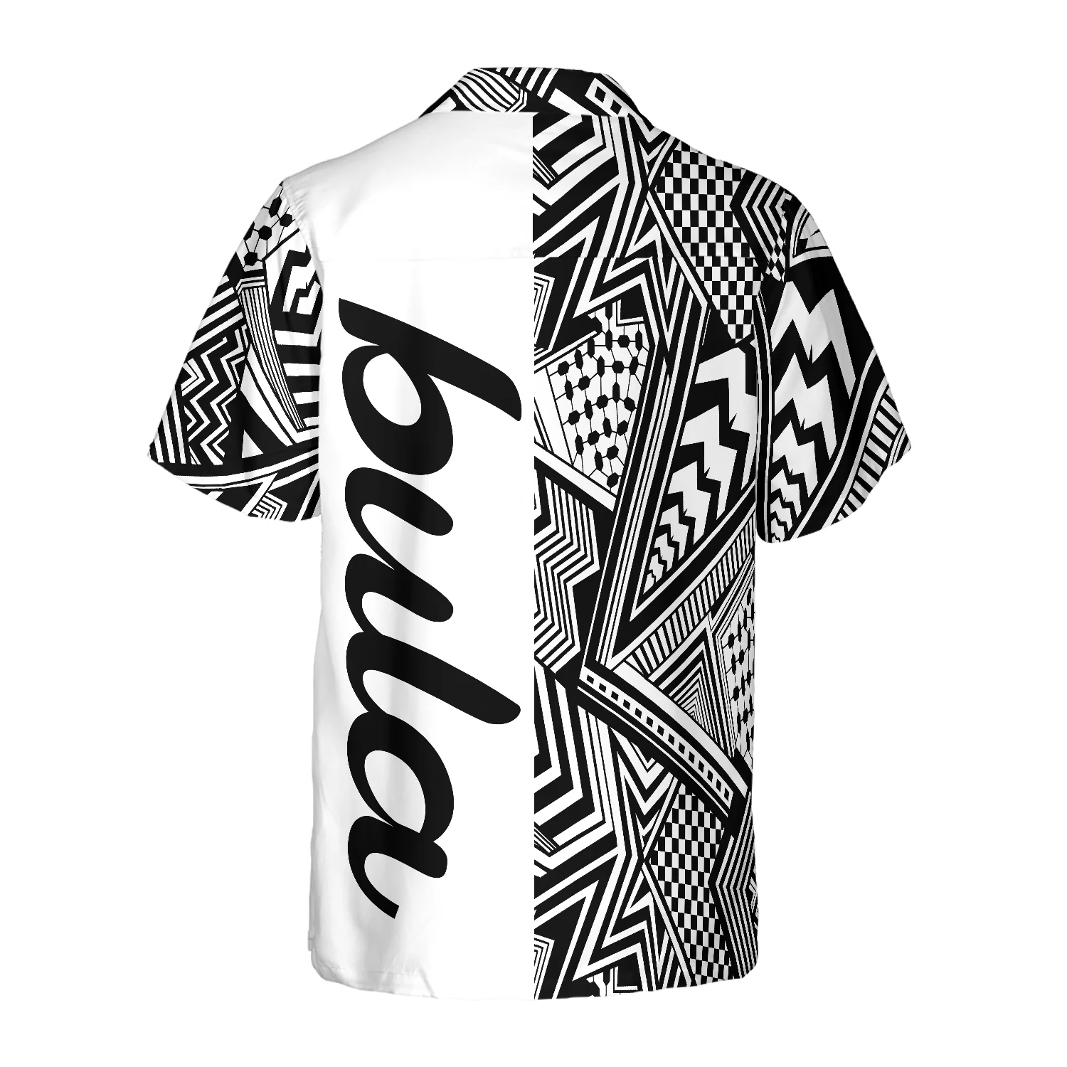 Customized Black and White Modern Pattern Bula Hawaiian Shirt Aloha Shirt For Men and Women