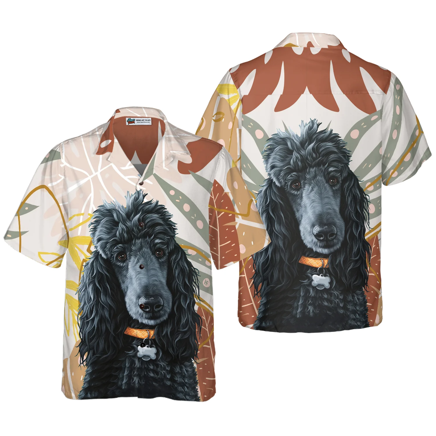 Black Poodle  The Brown Leaves Poodle Hawaiian Shirt Best Dog Shirt Aloha Shirt For Men and Women