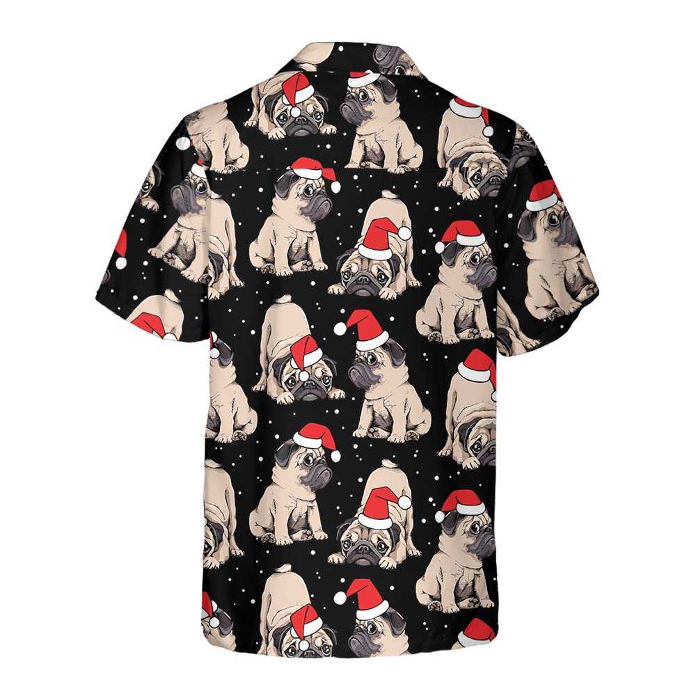 Adorable Christmas Pug Puppies Christmas Hawaiian Shirt Best Christmas Gift For Pug Lover Aloha Shirt For Men and Women