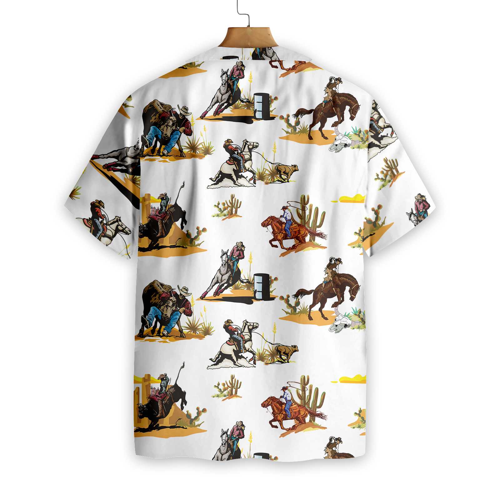 Rodeo Seamless Pattern Hawaiian Shirt White Version Texas Native Western Shirt Proud Texas Shirt Aloha Shirt For Men and Women