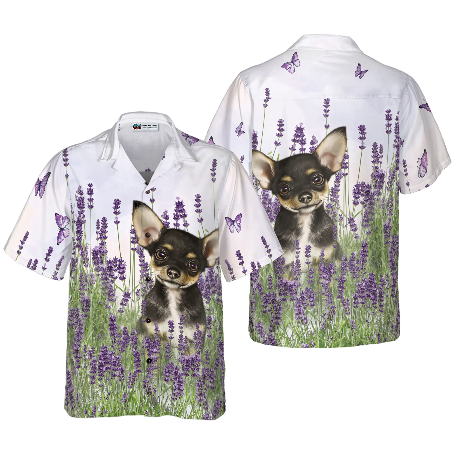 Chihuahua Lavender Hawaiian Shirt Aloha Shirt For Men and Women