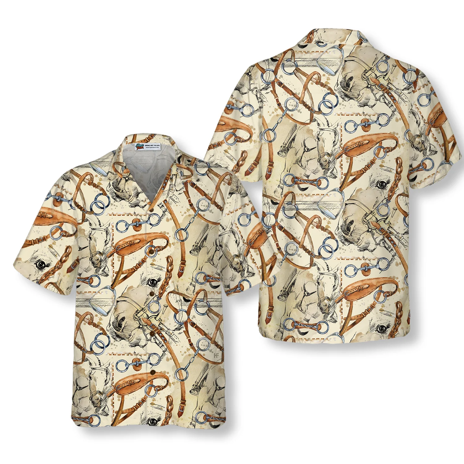 Horse Watercolor Shirt Hawaiian Shirt Aloha Shirt For Men and Women