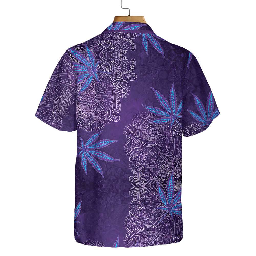 Purple Hippie Marijuanas Mandala Hawaiian Shirt Unique Seamless Pattern Hippie Shirt Best Hippie Gift Aloha Shirt For Men and Women