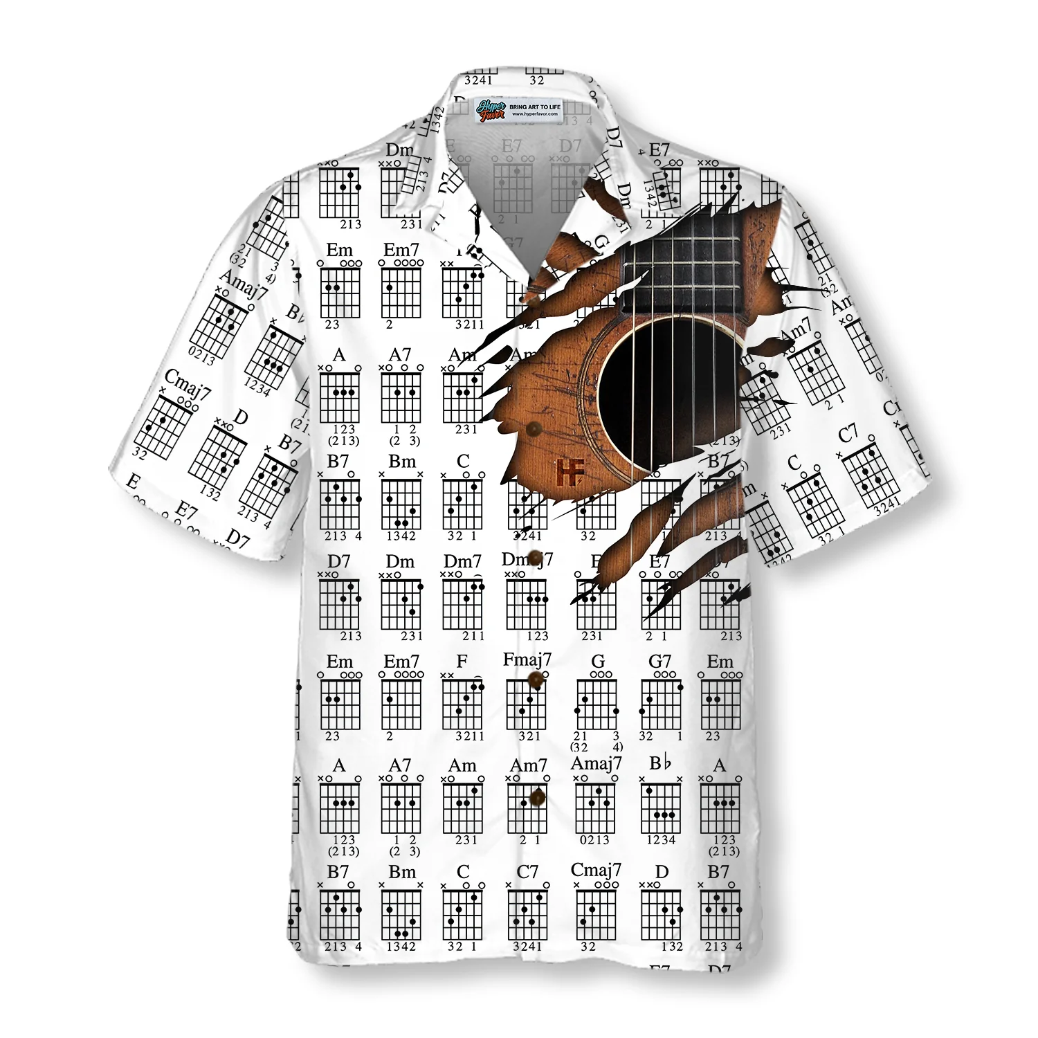 Guitar Chords Chart Hawaiian Shirt Aloha Shirt For Men and Women