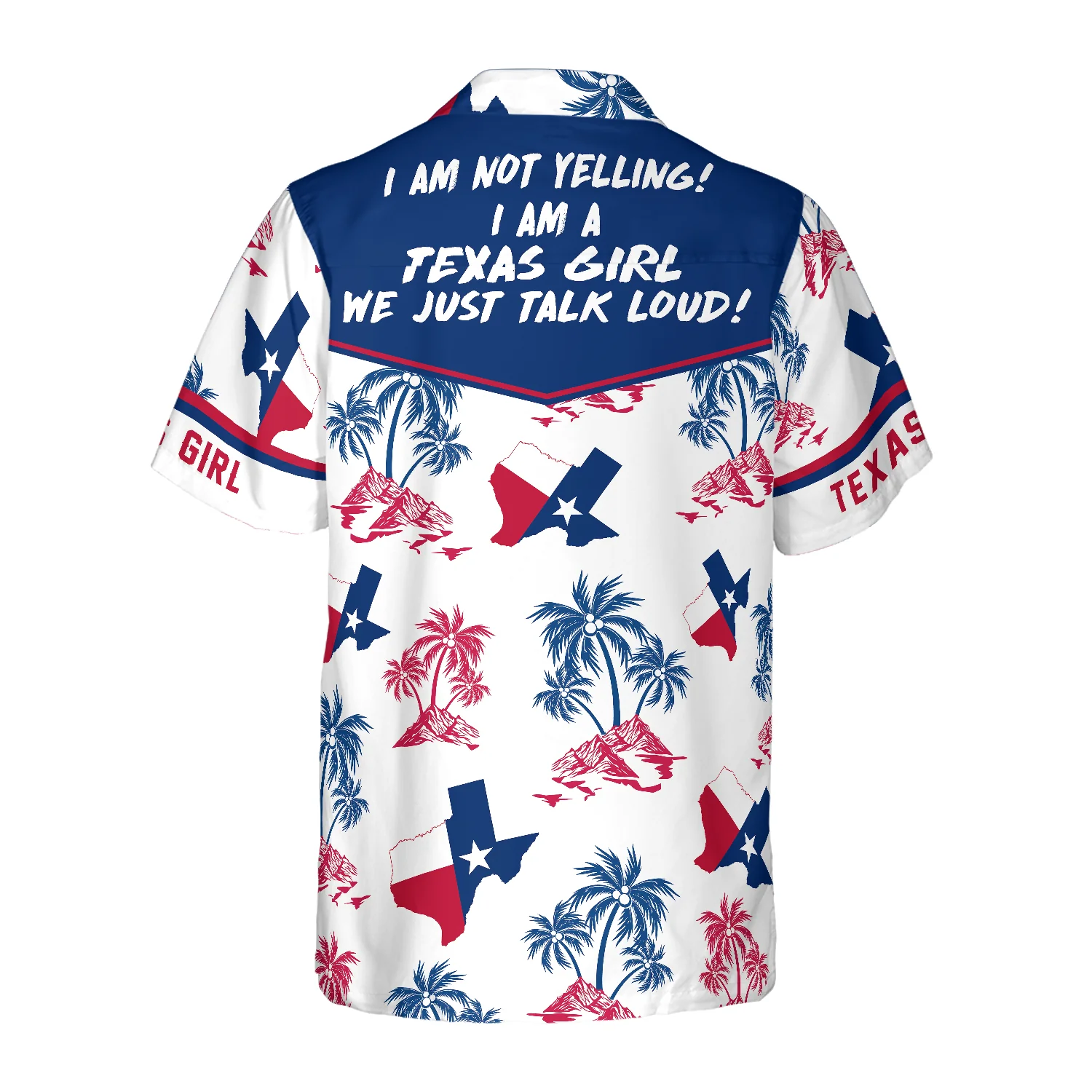 Texas Flag And Palm Tree Pattern Texas Girl Shirt Patriotic Texas Hawaiian Shirt Proud Texas Shirt Aloha Shirt For Men and Women