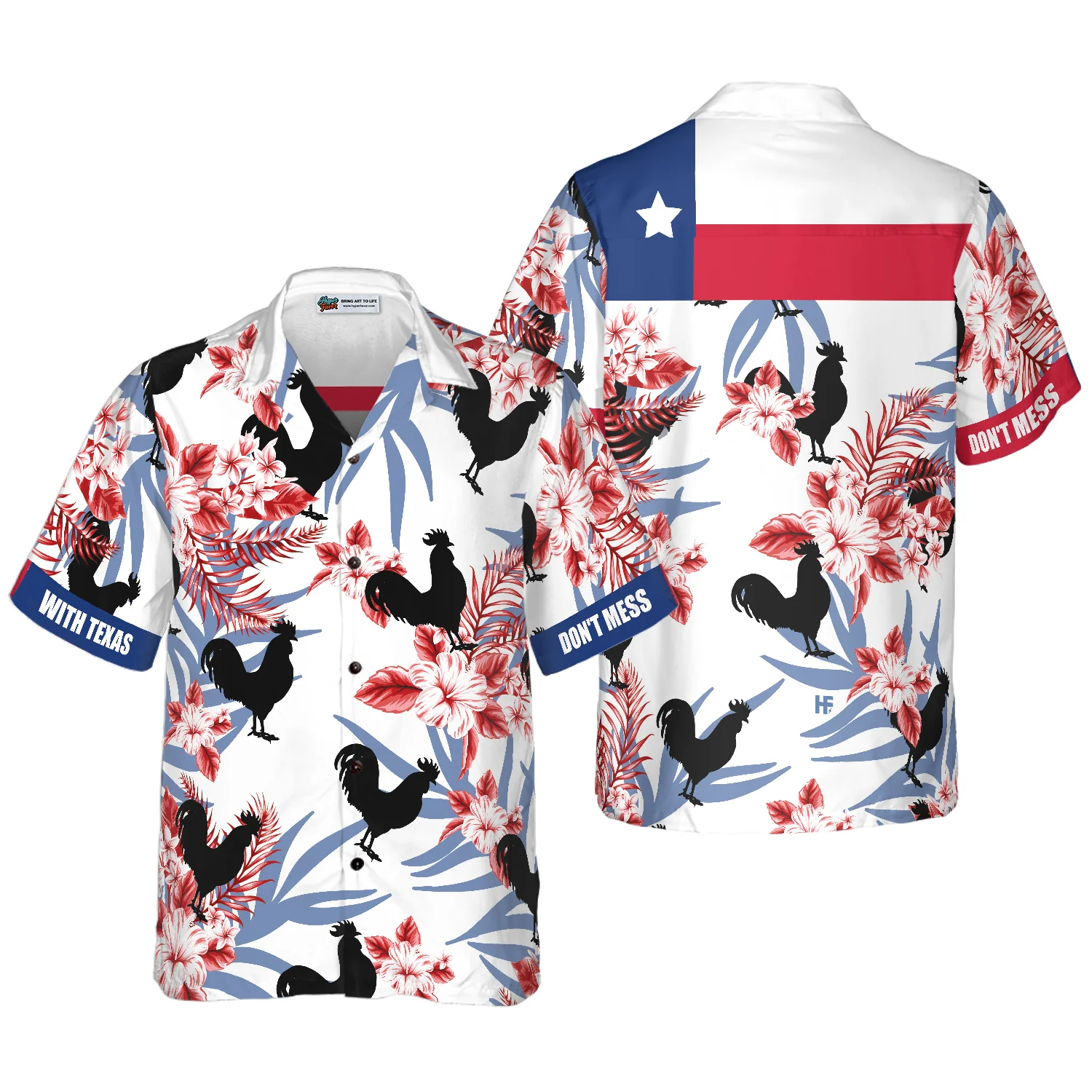 Black Rooster Texas Hawaiian Shirt Aloha Shirt For Men and Women