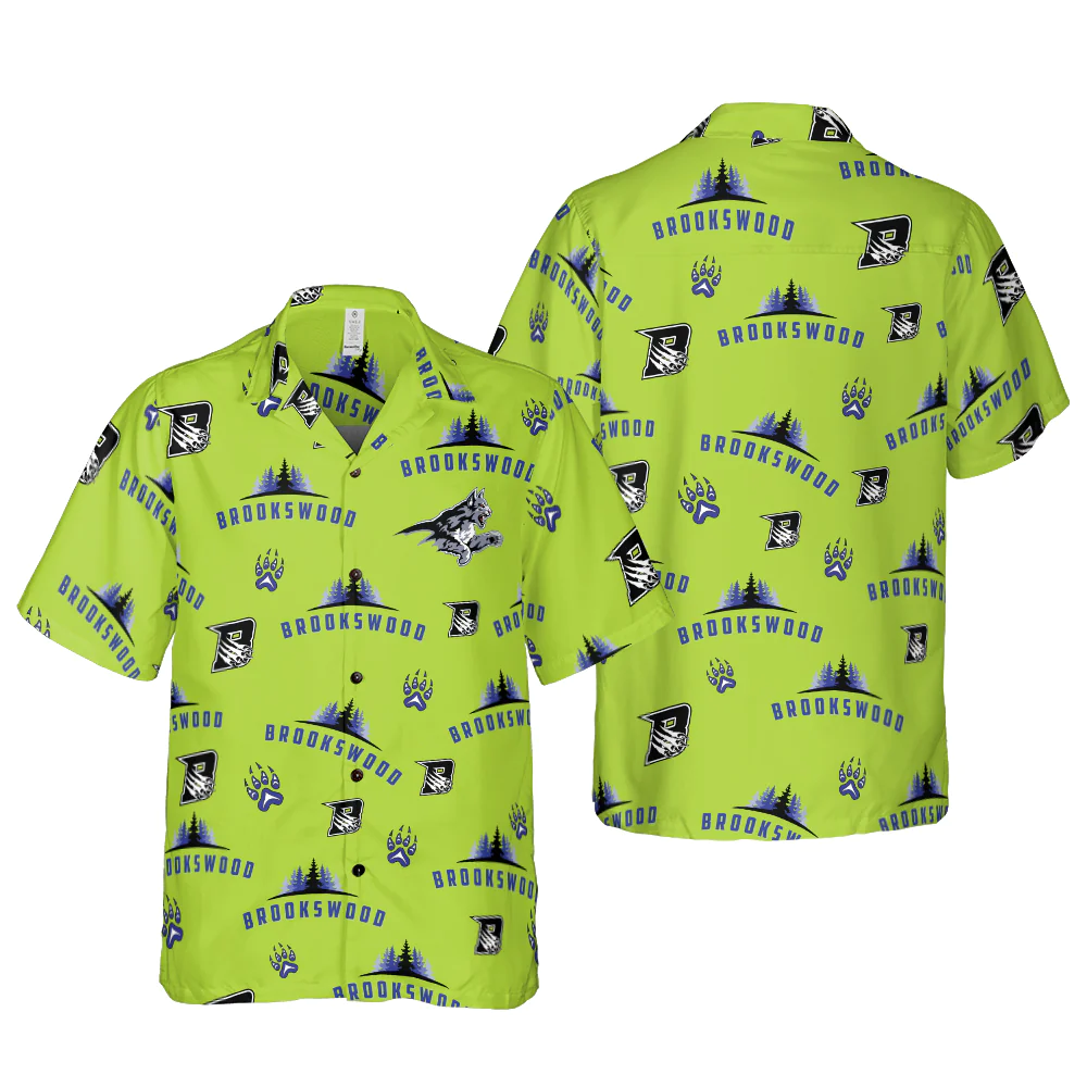 Brookswood Bright Green Hawaiian Shirt Aloha Shirt For Men and Women