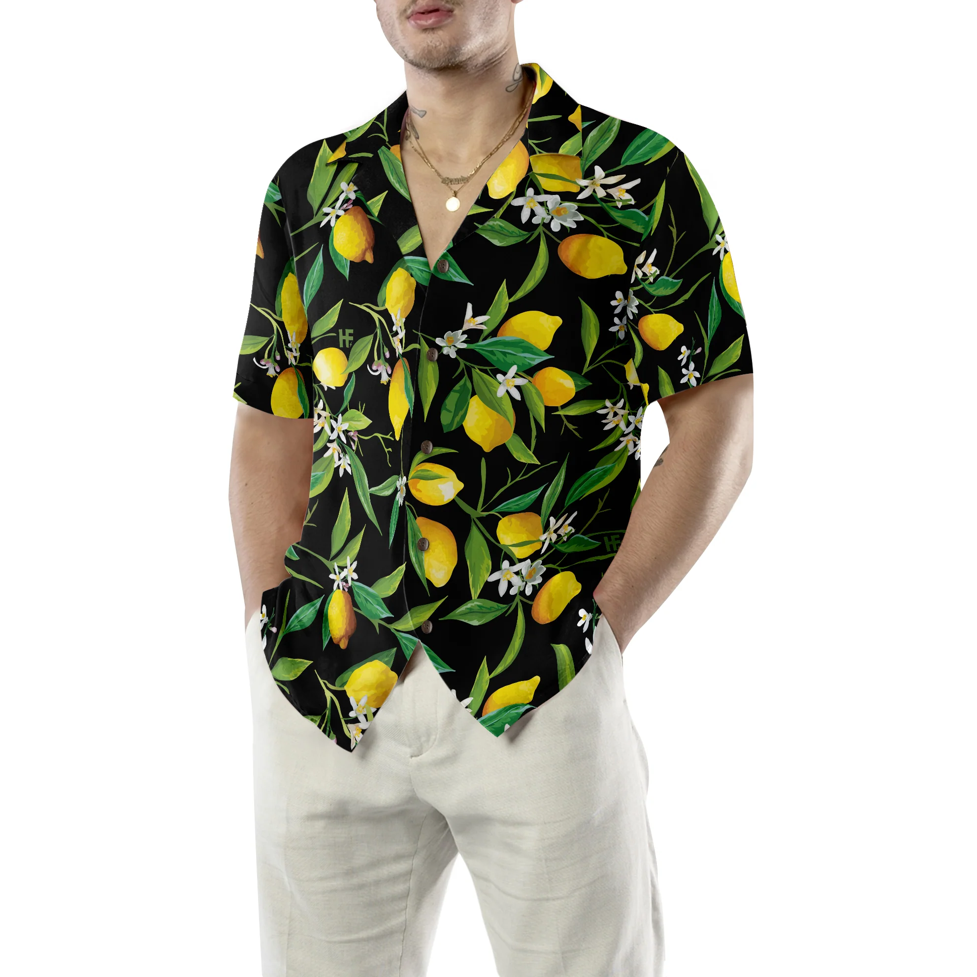 Lemon In Black Hawaiian Shirt Aloha Shirt For Men and Women