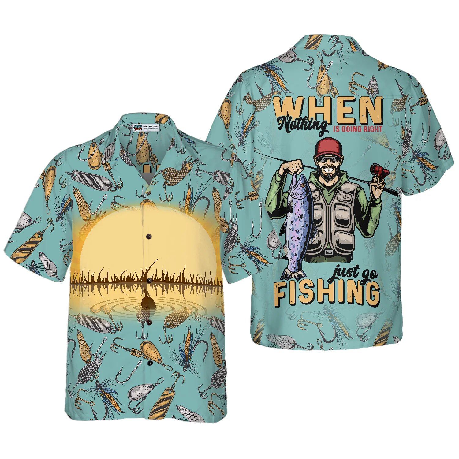 When Nothing Is Going Right Go Fishing Hawaiian Shirt Aloha Shirt For Men and Women