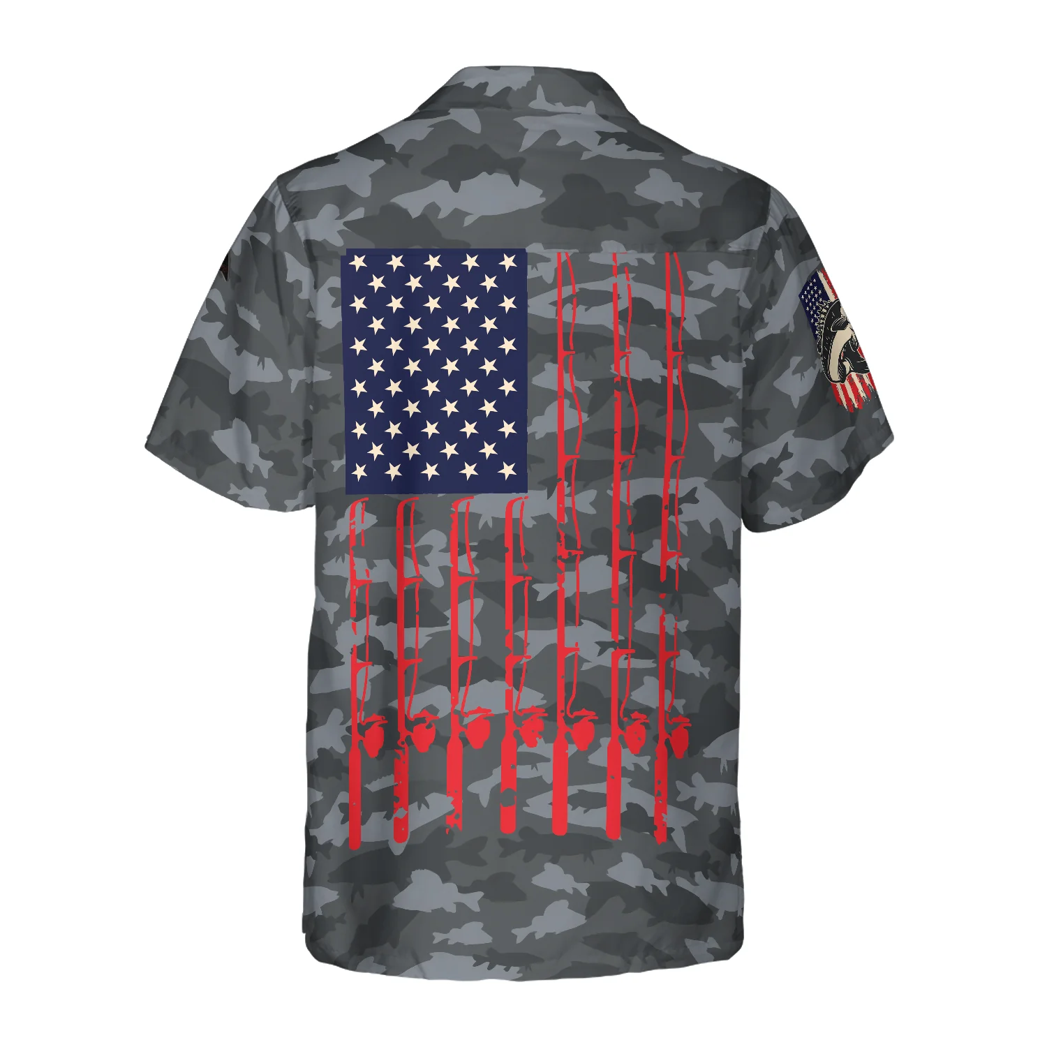 Fishing American Flag Hawaiian Shirt Aloha Shirt For Men and Women