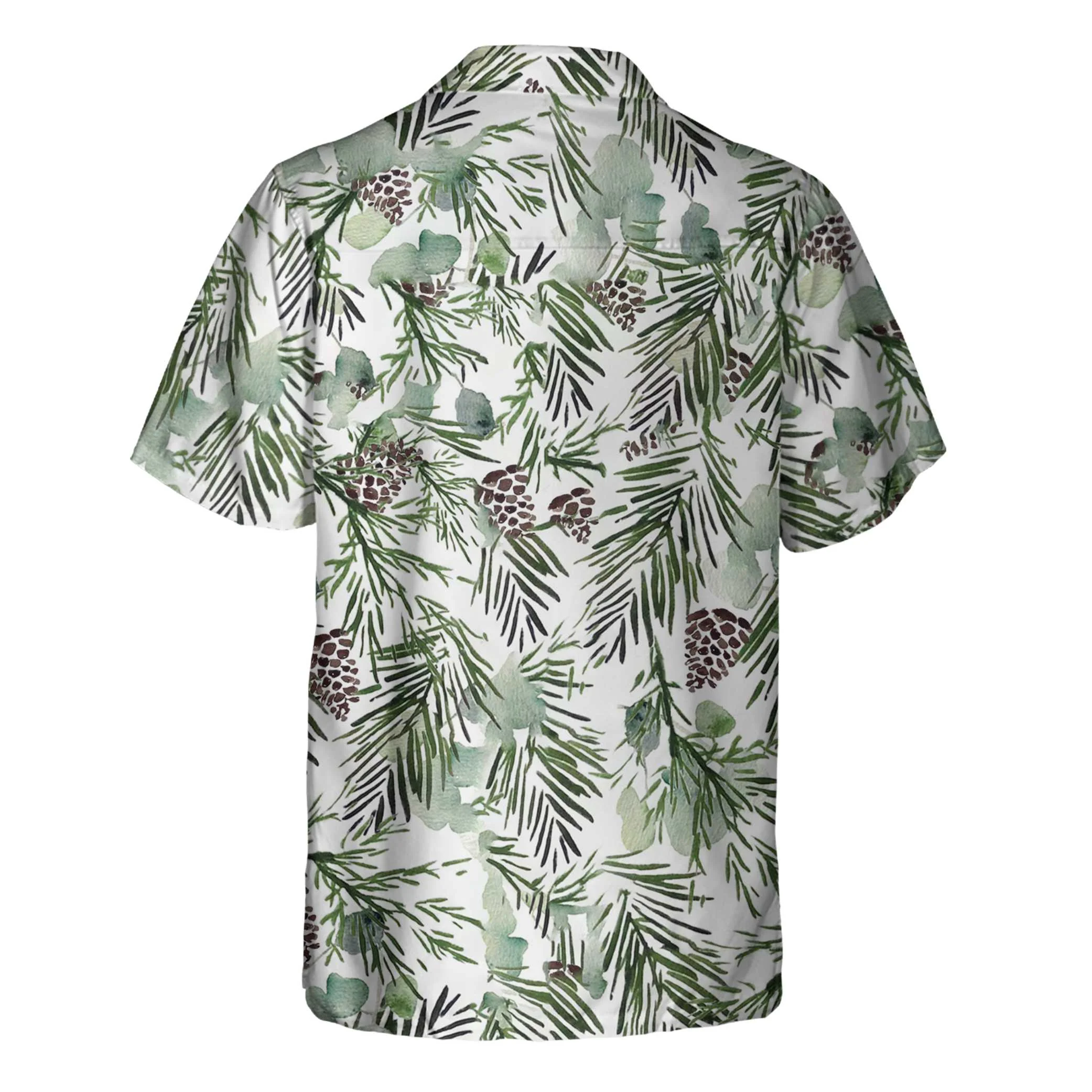 Christmas Aesthetic Watercolor Hawaiian Shirt Pine Tree Pattern Christmas Shirt Best Gift For Christmas Aloha Shirt For Men and Women