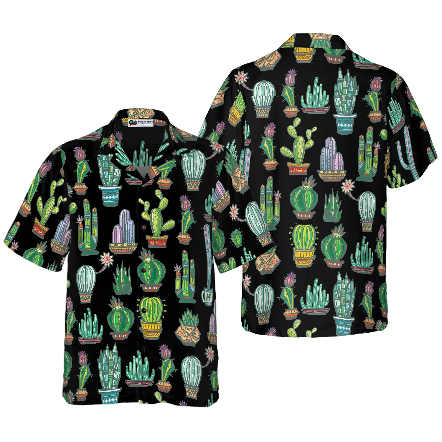 Cute Colorful Cactus Hawaiian Shirt Aloha Shirt For Men and Women