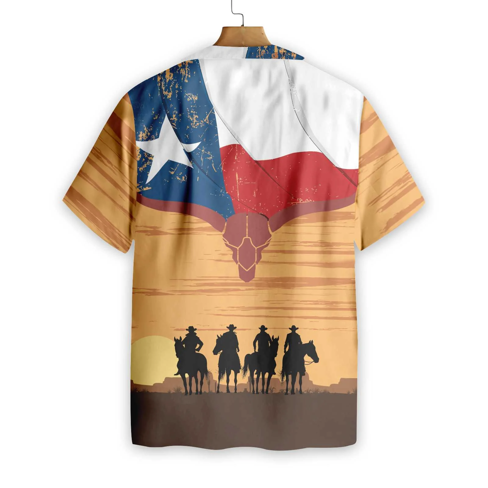 Cowboy Texas Flag Hawaiian Shirt Vintage Texas Cowboy Shirt Aloha Shirt For Men and Women