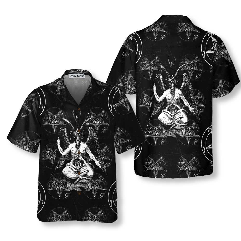 Goat Satan Hawaiian Shirt Cool Goat Shirt For Adults Goat Print Shirt Aloha Shirt For Men and Women