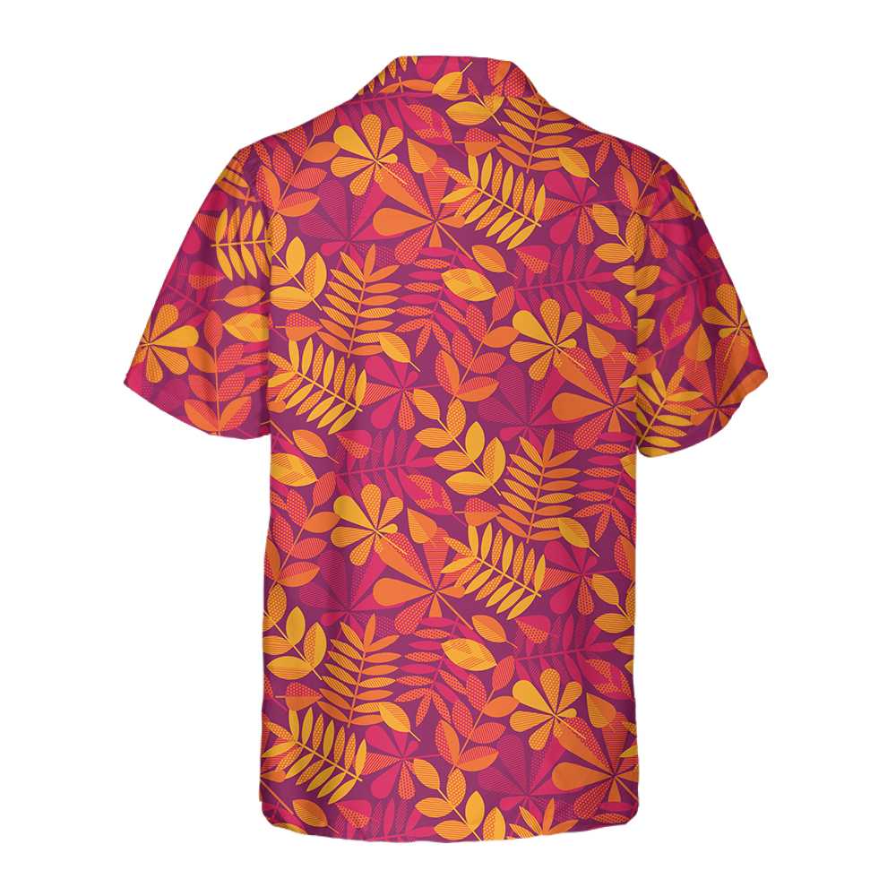 Autumn Leaves Seamless Pattern For Thanksgiving Hawaiian Shirt Fall Thanksgiving Shirt Gift For Thanksgiving Day Aloha Shirt For Men and Women