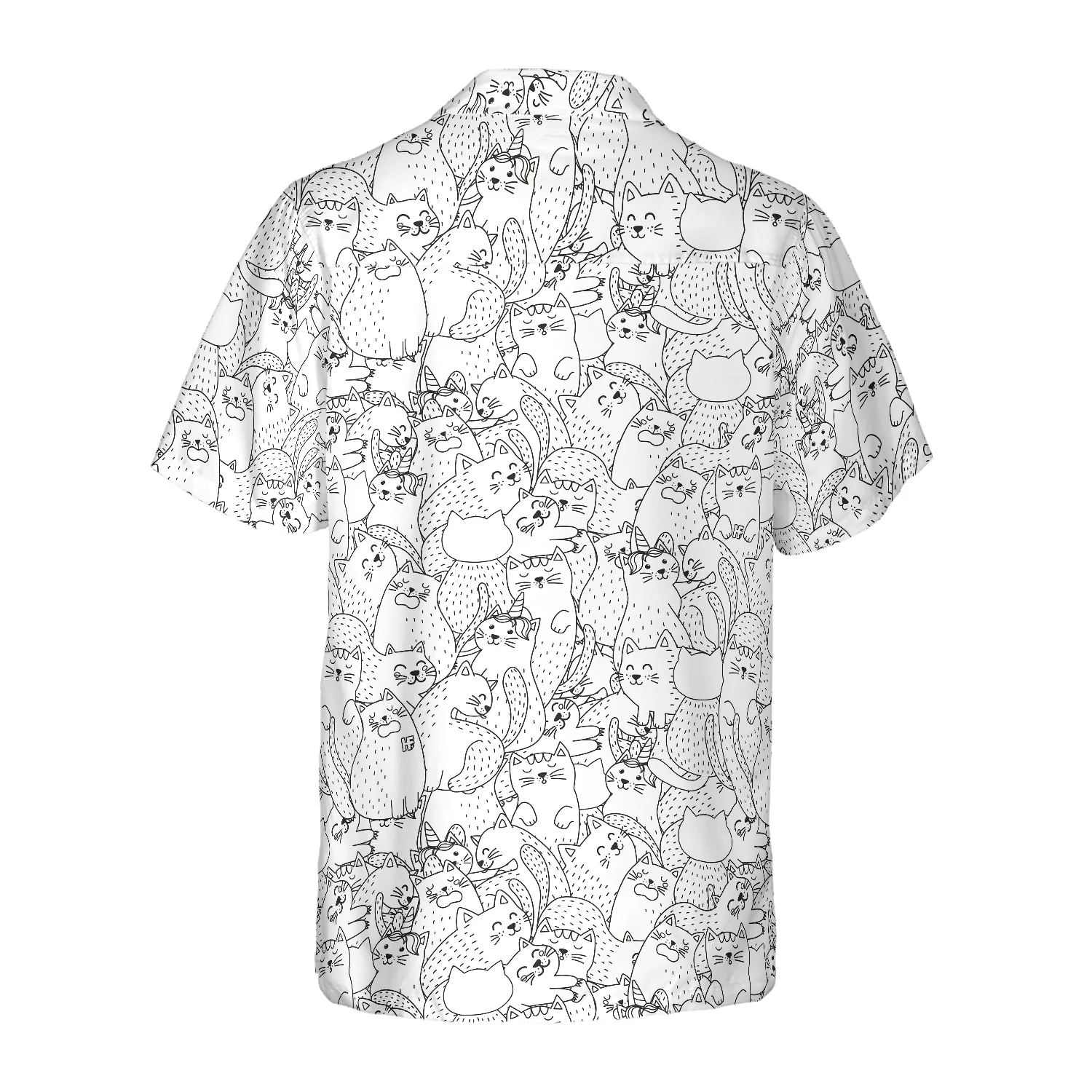 Funny Cats Black And White Pattern Hawaiian Shirt Aloha Shirt For Men and Women