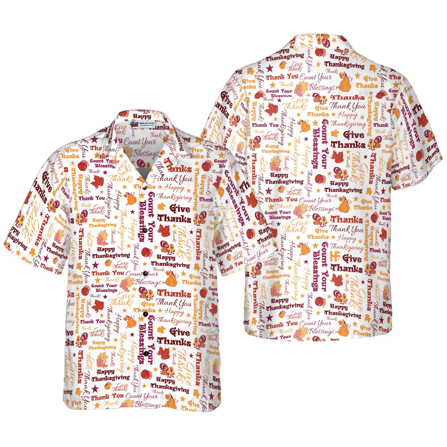 Give Thanks For Thanksgiving Day Hawaiian shirt Aloha Shirt For Men and Women