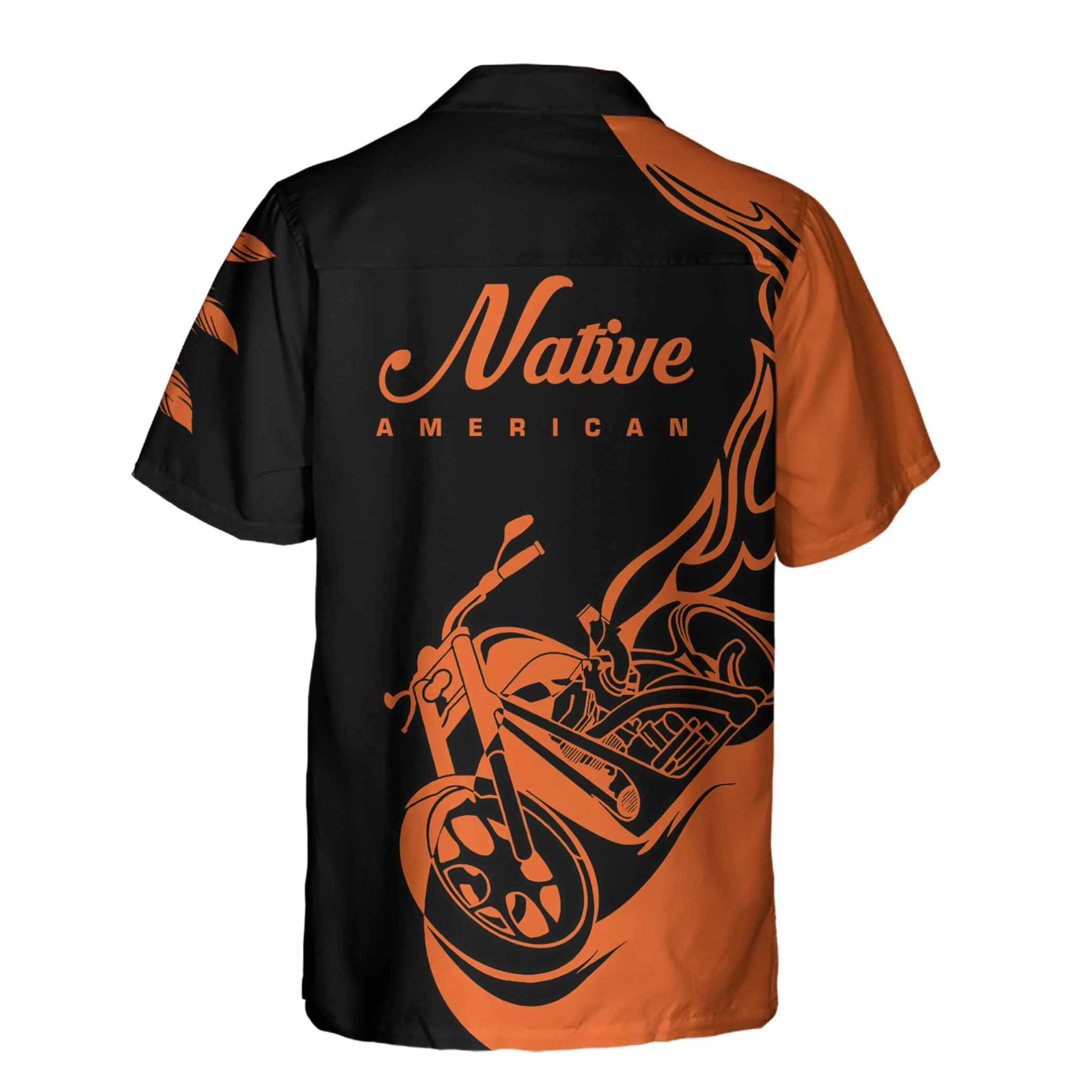 Fire Racing Skull Biker Native American Motorcycle Hawaiian Shirt Gift For Native American Aloha Shirt For Men and Women