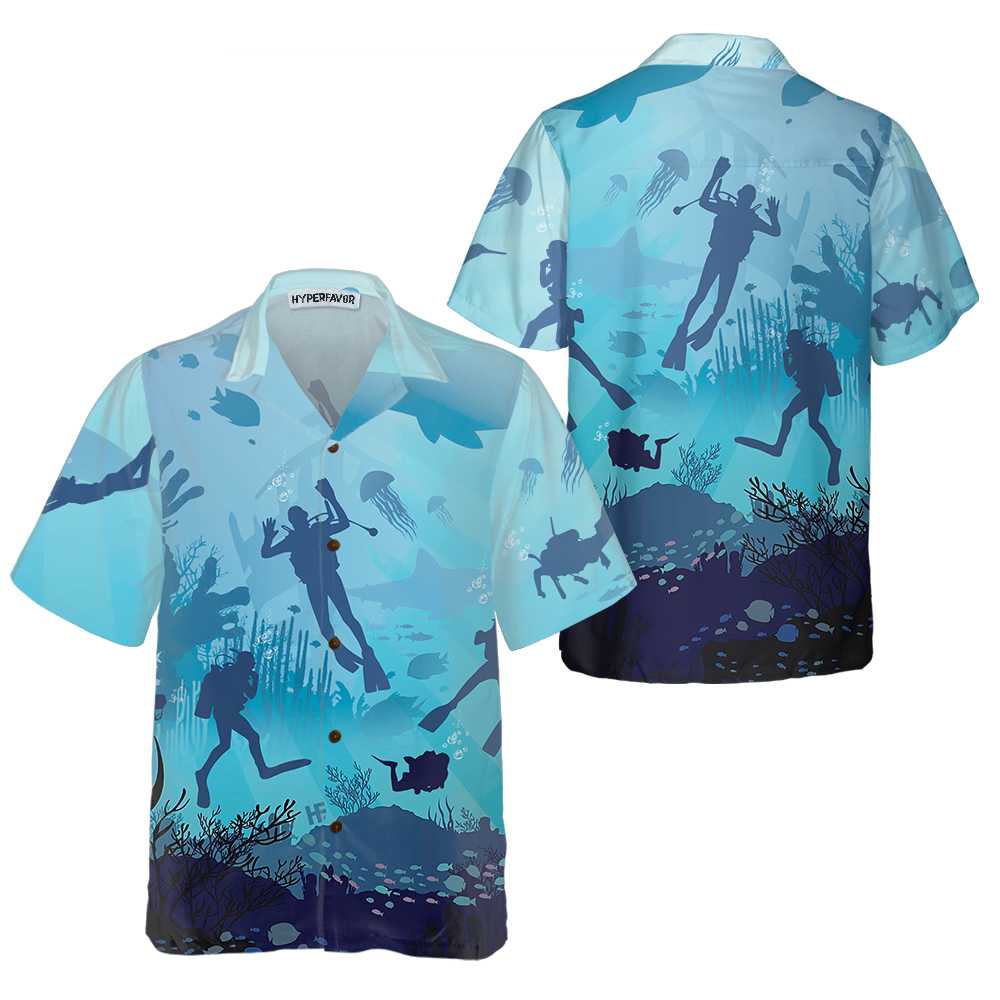 Life Is Diving Hawaiian Shirt Scuba Diving Shirt Cool Gift For Scuba Diver Aloha Shirt For Men and Women