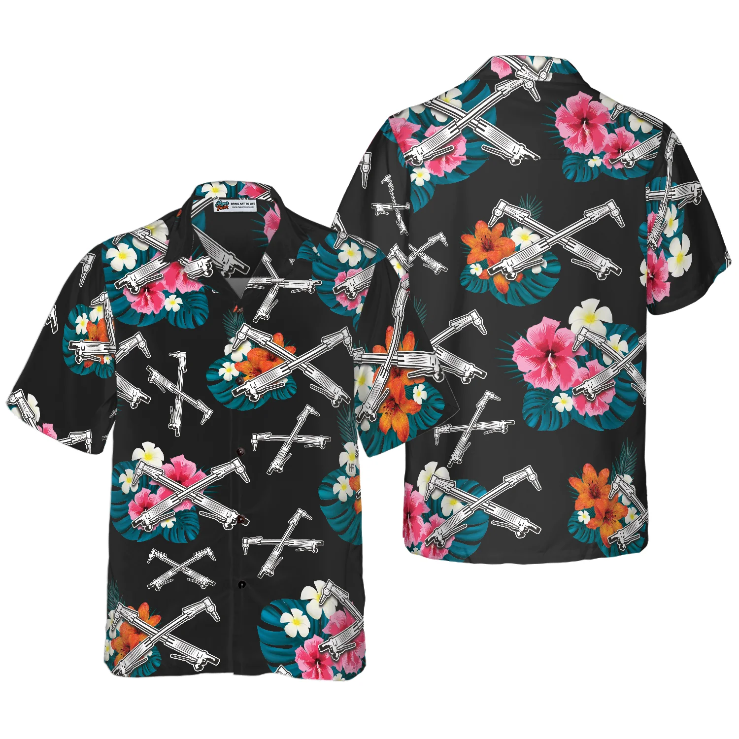 Ironworker Tropical In Black Hawaiian Shirt Aloha Shirt For Men and Women