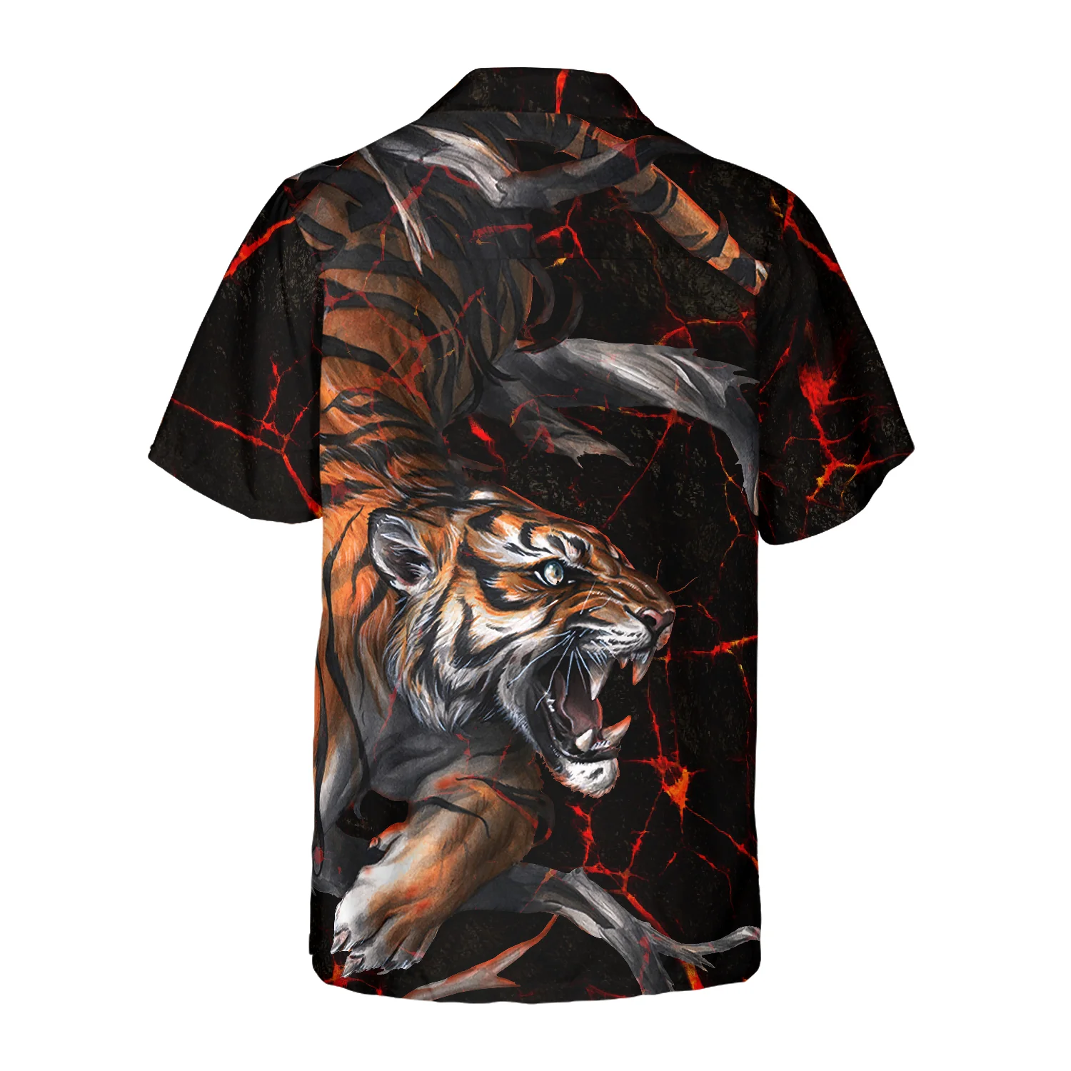 Tiger In The Dark Shirt Hawaiian Shirt Aloha Shirt For Men and Women