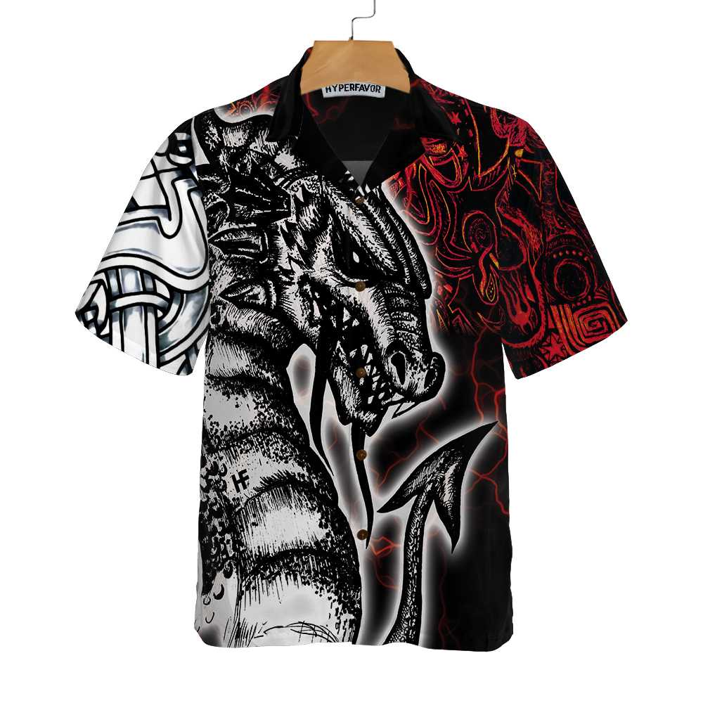 Red Tattoo Dragon Hawaiian Shirt Red Light Chinese Dragon Shirt Aloha Shirt For Men and Women