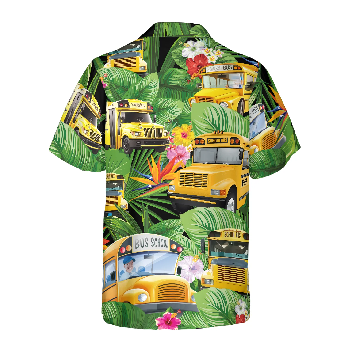 School Buses Hawaiian Shirt Aloha Shirt For Men and Women