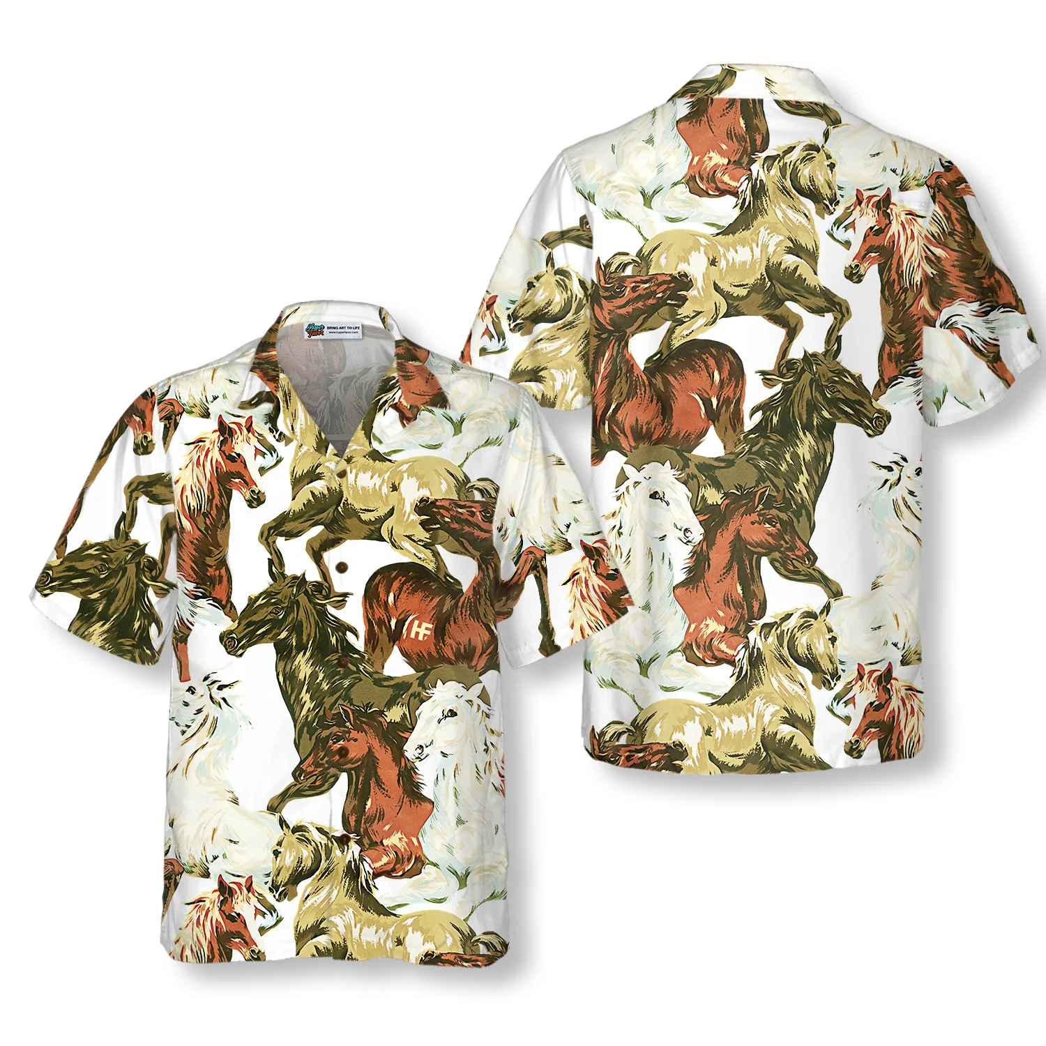 Horses Painting Shirt Hawaiian Shirt Aloha Shirt For Men and Women