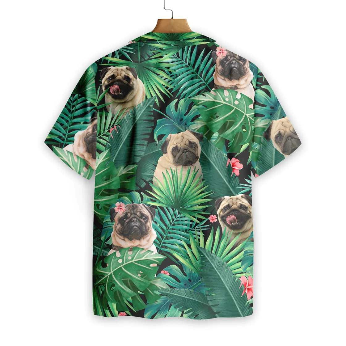 Tropical Pug Hawaiian Shirt Aloha Shirt For Men and Women