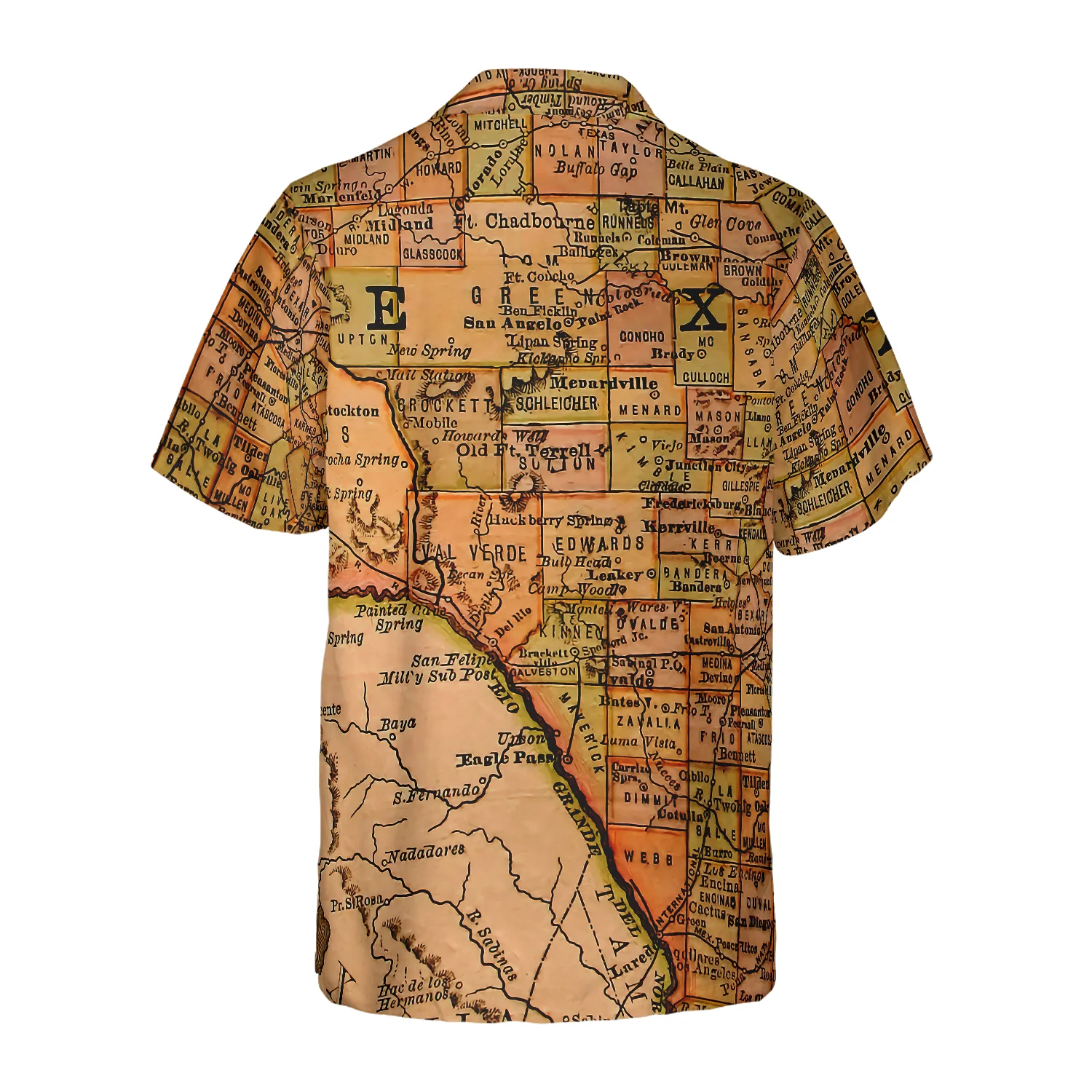 Texas Map Vintage Texas Hawaiian Shirt Unique Texas Shirt For Texas Lovers Aloha Shirt For Men and Women