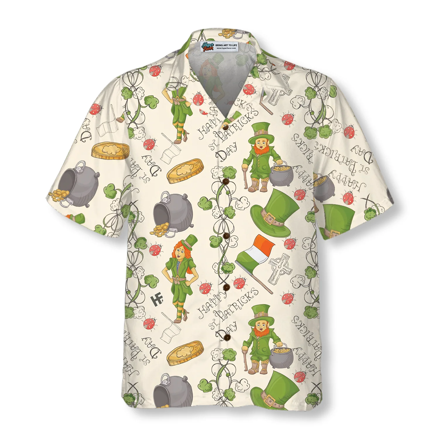 Happy Saint Patricks Day Ireland Proud Pattern 3 Hawaiian Shirt Aloha Shirt For Men and Women