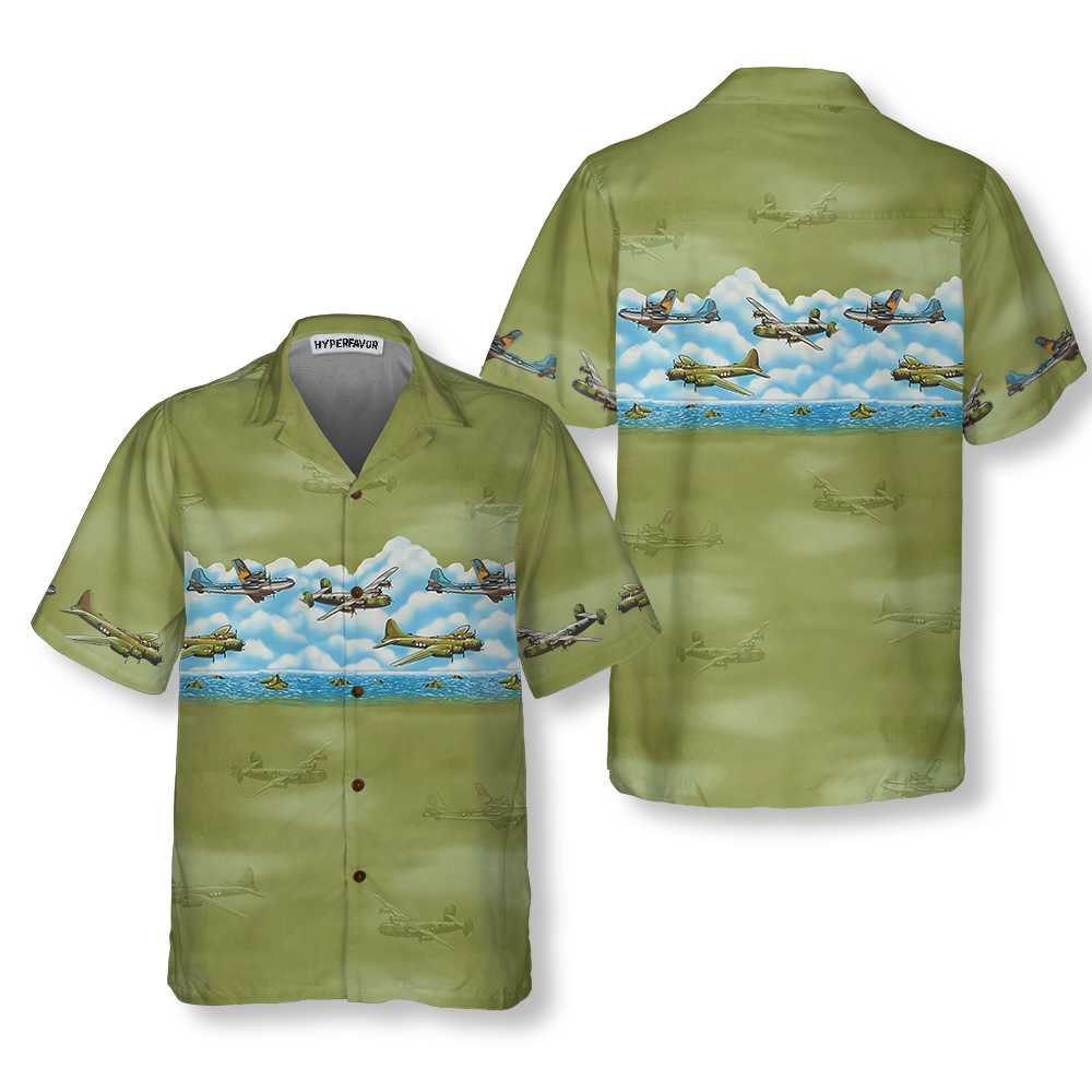 Vintage Aircraft Camo Pattern Hawaiian Shirt Military Aircraft Aviation Shirt Aloha Shirt For Men and Women