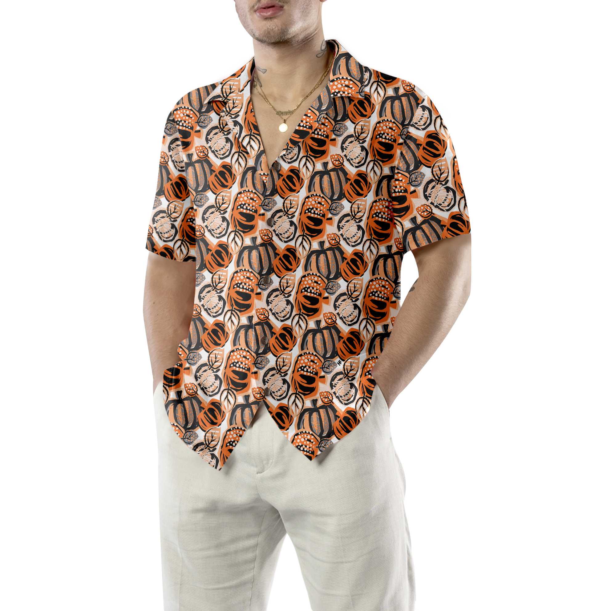 Trendy Painted Thanksgiving Pumpkin Hawaiian Shirt Thanksgiving Hawaiian Shirt Aloha Shirt For Men and Women